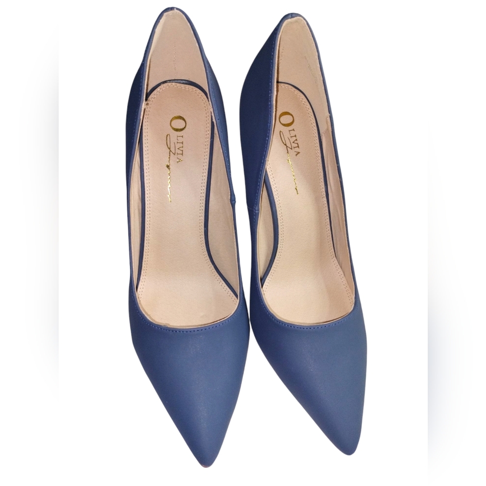 Sleek Blue Pointed Toe Heels with Stiletto
